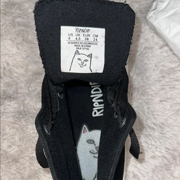 RIPNDIP Black and White High-Top Sneakers Size 6 - Picture 6 of 6